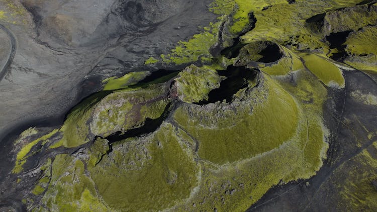 冰岛火山景观鸟瞰图