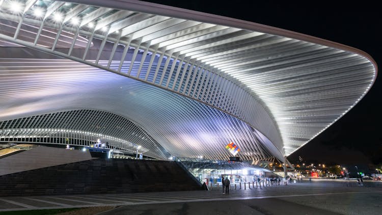 Liege Guillemins火车站夜景