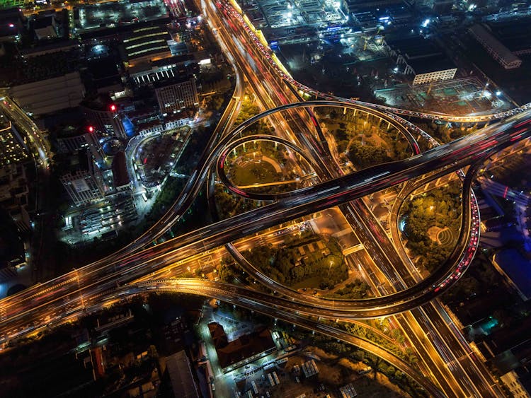 高架道路鸟瞰图