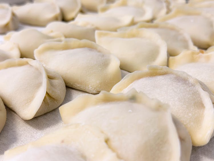 生饺子特写