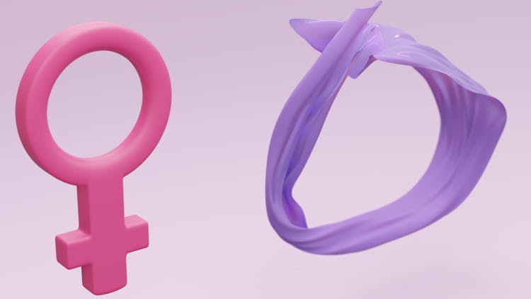 3d打印的女性和男性符号