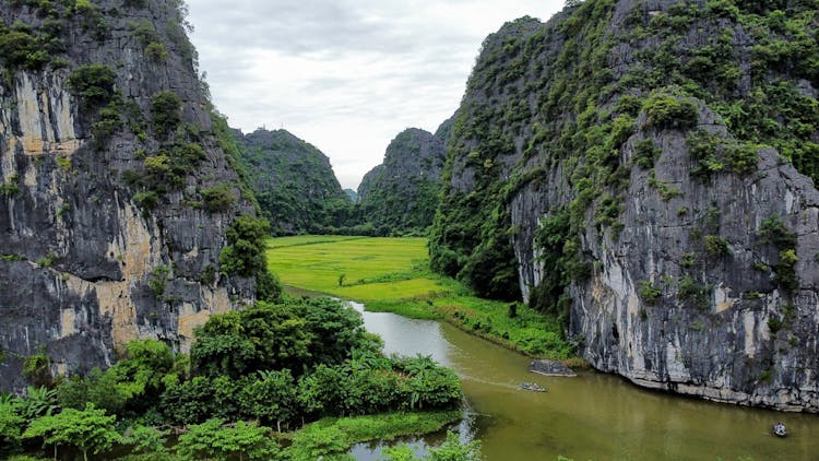 越南Hoa Lư风景鸟瞰图