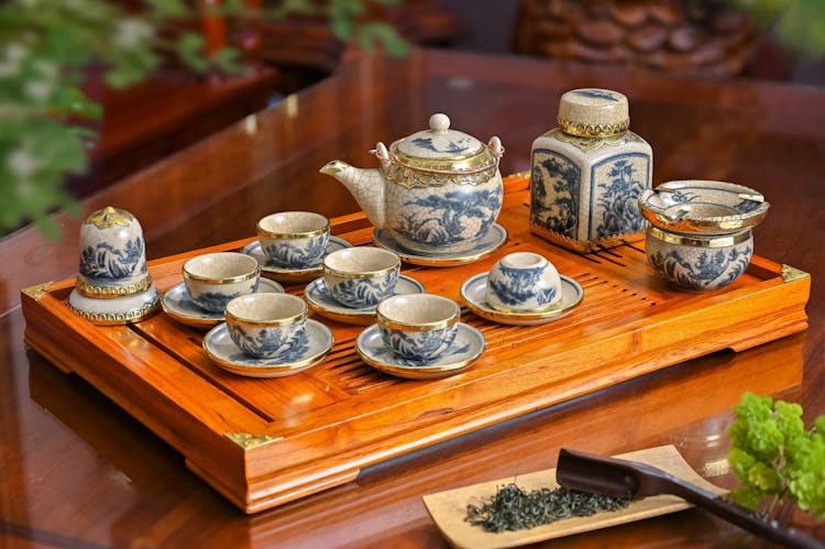 汉制瓷茶具托盘