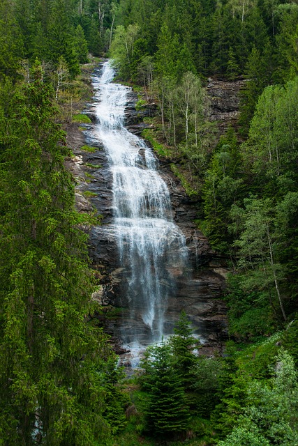 瀑布水自然景观