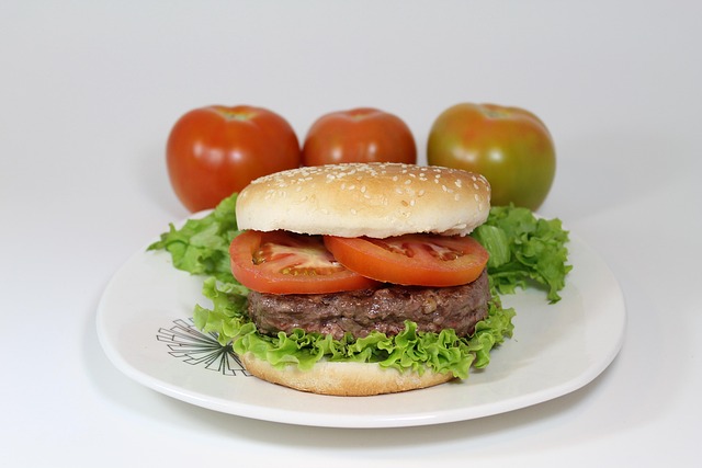 汉堡肉类食品面包生菜