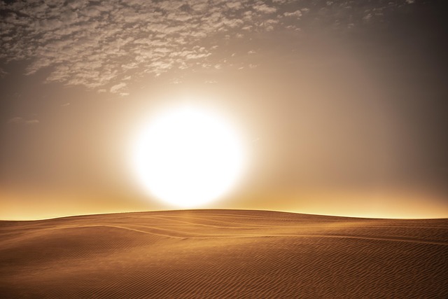 沙漠太阳云天空日落