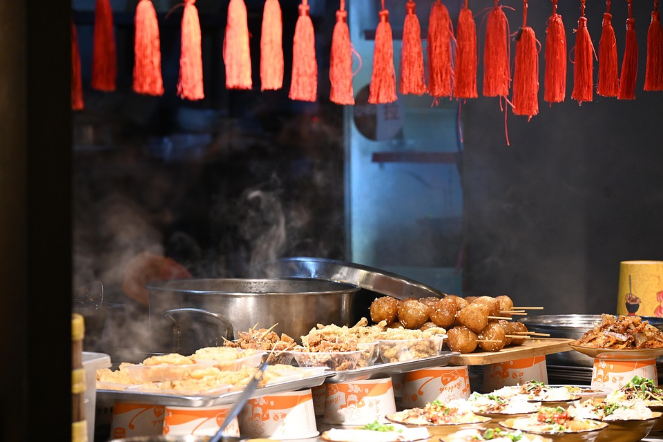 小吃街食品亚洲市场食品