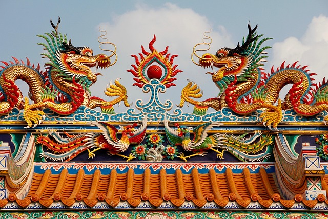 泰国曼谷寺庙屋顶亚洲