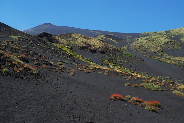 夏威夷火山熔岩火山灰景观