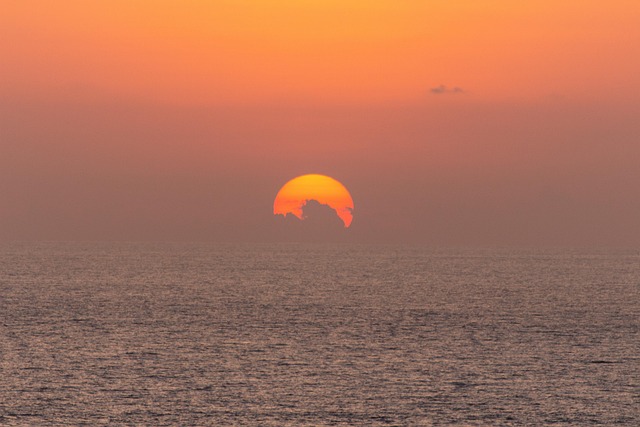 日落大海天空太阳