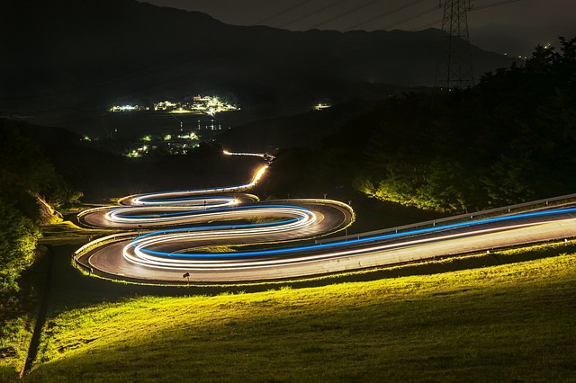 道路夜景车辆反讽之夜