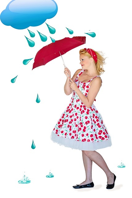 下雨伞漂亮女人