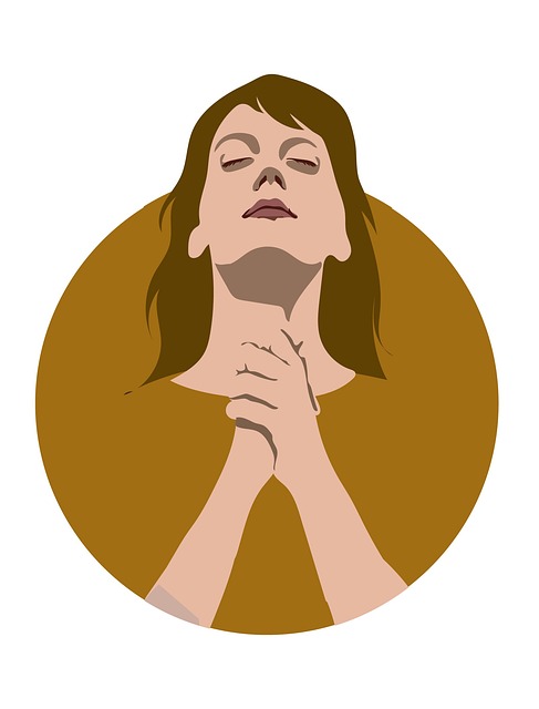 女性祈祷矢量