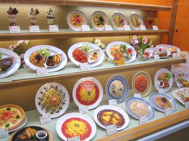 假冒塑料食品餐厅展示